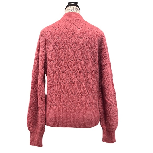 Heartloom Women's Pointelle Balloon Sleeve Pullover Sweater. Blush/Pink. Small - Picture 7 of 11
